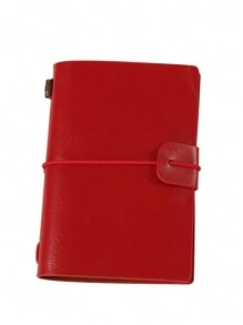1pc Leather Cover Notebook, Bound Diary Notebook, A7 Size Portable Journal - A7 - View 7