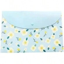 Chemise de document à fleurs, format A4, avec bouton pression de fermeture. Utilisé pour organiser les documents et les lettres. Convient pour un usage au bureau et à l'école. Imperméable. Chemise et enveloppe de document en plastique. Sac organisateur de fichier et de papier format A4 avec motif floral. - Sac à documents en papier test A4 - Voir 5