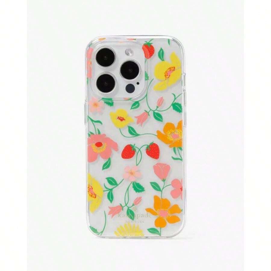 Kate Spade Strawberry Garden Stability Ring And Case IPhone 15 Pro - Clear - View 1