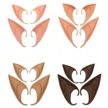 2pcs Short + Long  Ears Halloween Cosplay Party Stage Performance Makeup Festival Props