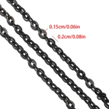 2m Fashion Stainless Steel Black O-Shape & Cross Flattened Chain, Suitable For DIY Handmade Bracelet, Necklace, Jewelry Accessories - Chain - View 3