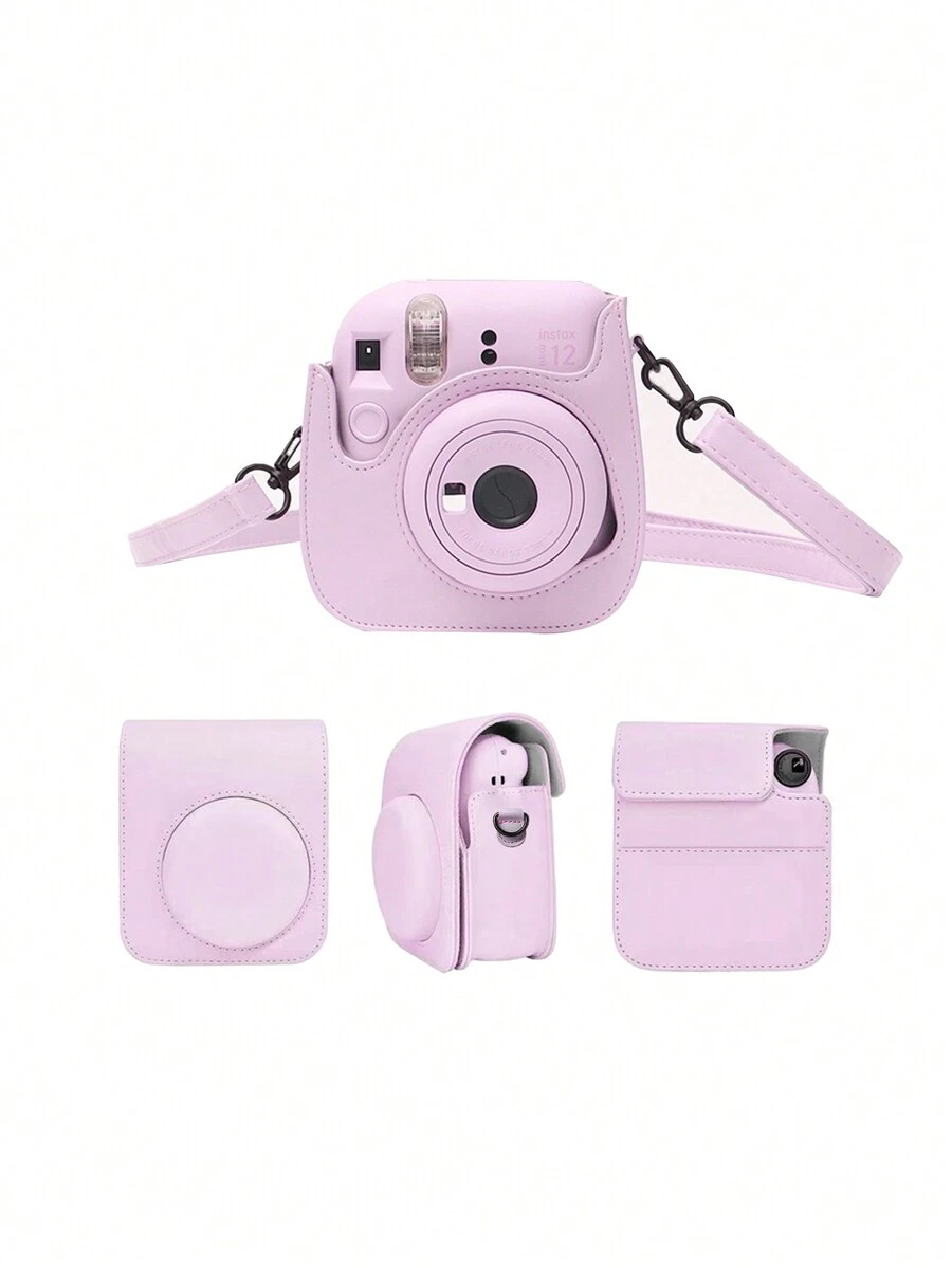 AKKHOO Mini12 Camera Bag, Camera Protective Case, Camera Leather Storage Pouch - Pink - View 1
