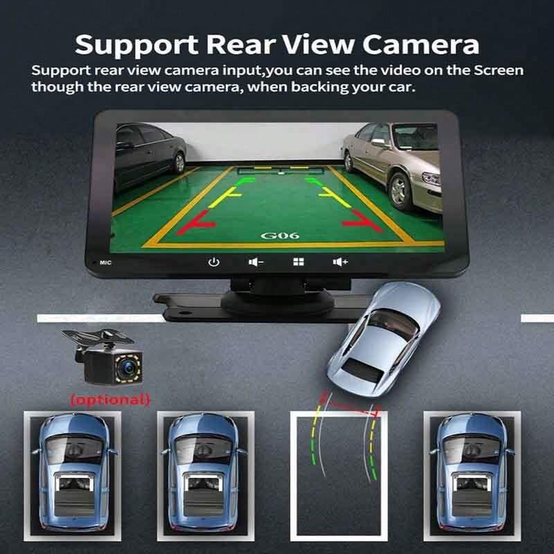 7" Portable Car Multimedia Navigation With Wireless Carplay/Android Auto, Screen Mirroring