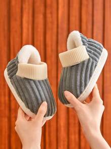 Cartoon Shark Design Indoor Slippers With Heel Strap, Suitable For Kids, Boys, Girls, Toddlers, Winter