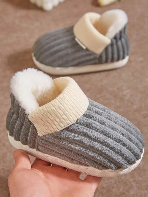 Cartoon Shark Design Indoor Slippers With Heel Strap, Suitable For Kids, Boys, Girls, Toddlers, Winter