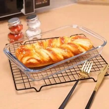 Kit 1 Rectangular Dish 2.2L W/O Lid Lasagne Salad Bowl Desserts - Minh bạch - Xem 2