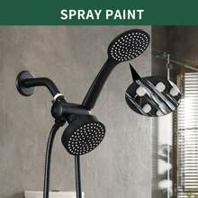 1set Luxurious ABS High Flow Shower Head - Shower Body Sprays With Handheld And Top Spray Functions, Extended Hose, Three-Way Water Distributor, And Bathroom Accessories For Ultimate Showering Experience - Multicolor - View 8