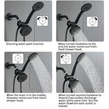 1set Luxurious ABS High Flow Shower Head - Shower Body Sprays With Handheld And Top Spray Functions, Extended Hose, Three-Way Water Distributor, And Bathroom Accessories For Ultimate Showering Experience - Multicolor - View 5