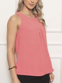 DUNA TANK TOP WITH FRONT DETAIL AND WIDE STRAPS 002 - 粉色 - 查看 4