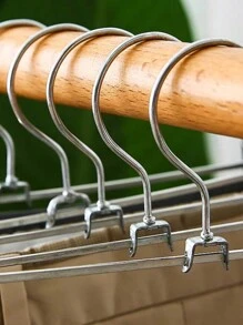 10/30 piezas Percha para pantalones multifuncional retráctil de alambre plano de acero inoxidable para decoración del hogar, dormitorio, almacenamiento y organización de vestidos, pantalones, zapatos, jeans, botas, faldas, ropa de primavera y verano, estilo minimalista - Multicolor - Ver 4