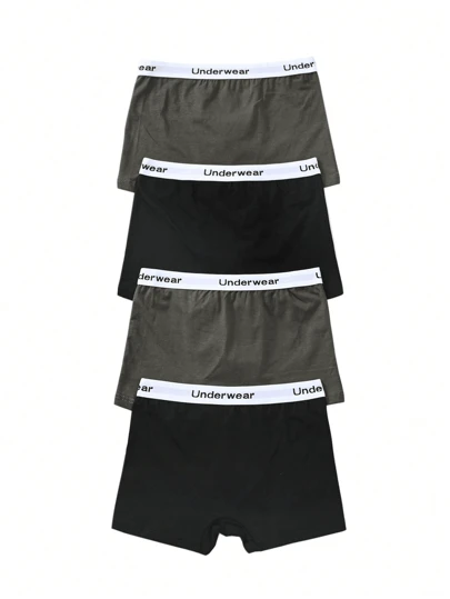Tween Boy Children's 4 Packs Solid Color Underwear
