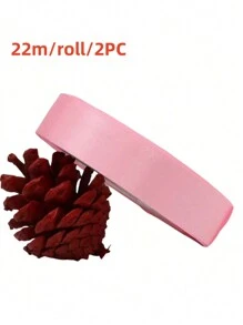 2 piezas de cintas, cintas para cajas de regalo, cintas para decoración de árbol de Navidad, cintas para decoración de fiesta de cumpleaños, cintas para regalo de boda, cintas rojas para envolver regalos, utilizadas para hacer accesorios para el cabello, lazos, ramos, cintas para pasteles (22m de largo, 2cm de ancho)