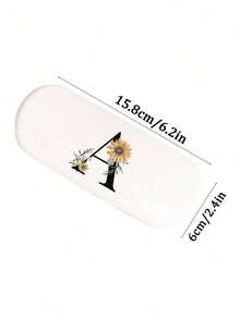 1个白色纯色眼镜盒，全新简约设计，便携，防水防尘（小巧，塑料材质）。A-Z字母硬壳眼镜盒，花卉图案，字母吊坠眼镜盒，适用于太阳镜和近视眼镜。 - 白色 - 查看 10