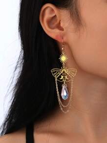 1 Pair Women's Star, Moon, Butterfly, Cloud, Eye, Crystal Teardrop, Mushroom Tassel Drop Earrings, Suitable For Daily And Party Wear