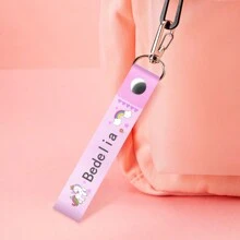 Llavero con insignia con nombre personalizado con diseños adorables, perfecto para personalizar bolsos, llaves y equipaje, duradero y resistente al agua para viajes, actividades al aire  uso diario en la oficina, un regalo ideal para amigos y familiares, que ofrece una forma única y elegante de mantener sus pertenencias seguras - Azul - 3 piezas - Ver 3
