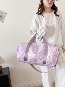 1 pieza Bolsa de yoga, deporte y gimnasia grande, impermeable, con compartimentos para húmedo y seco, de colores perlados y multicolor, adecuada para viajes, campamentos, uso en todas las estaciones, con compartimento para zapatos (se puede llevar en el trolley)