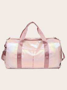 1 pieza Bolsa de yoga, deporte y gimnasia grande, impermeable, con compartimentos para húmedo y seco, de colores perlados y multicolor, adecuada para viajes, campamentos, uso en todas las estaciones, con compartimento para zapatos (se puede llevar en el trolley)