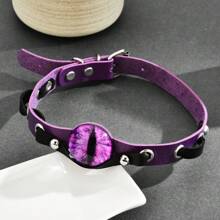 1pc Punk Vintage Unique Metal Evil Eye Detachable Choker Necklace For Women, Festival Gift