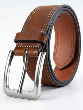 1pc Men's Needle Buckle Belt, Splicing Retro Casual PU Leather Versatile Pants Belt, Suitable For 4 Seasons Fall, Autumn, Halloween Autumn-Winter Accessories,Suitable For Teens, Youth,Men,Casual, Outdoor, Athletic, Vacation, Graduation Gifts, Birthday, Daily Wear