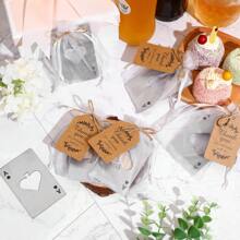 30 Stück Poker Karten Flaschenöffner Set, inklusive 10 Pik Ass Flaschenöffner, 10 Stück Organzabeutel, 10 Stück Dankeskarten, Geschenke für Trauzeugen für Hochzeit, Geburtstag, Bridal-Shower (Silber und Schwarz)