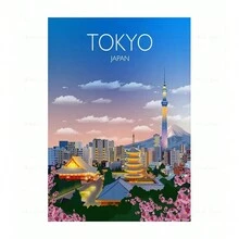 1 件布拉格巴黎东京日本巴厘岛马尔代夫爱丁堡法国里维埃拉旅行海报帆布画家居装饰卧室装饰无框 - 彩色 - 查看 26