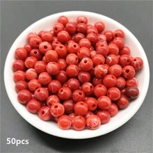 6/8/10 毫米亚克力圆珠，适用于制作珠宝、手链和项链 DIY 配件 - 紅色 - 查看 12