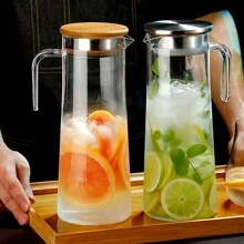 1 件带盖和壶嘴的大冰壶，适用于咖啡、果汁、自制饮料，适合送给朋友、厨房用品、厨房配件 - 透明色 - 查看 6