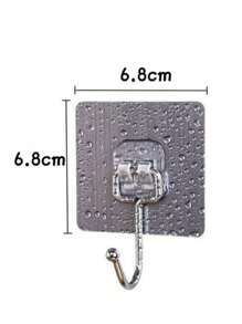 6 Pieces Adhesive Hook, Multifunctional Wall Sticker Home Kitchen Bedroom Bathroom Organized Promotion - 銀色 - 查看 5