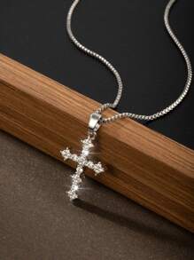 1 Pc New Style Personalized Fashion Women's Cross Pendant Necklace Stainless Steel Daily Versatile Dating Party