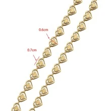 1米时尚不锈钢镂空心形压花链，适合DIY手工手链、项链、珠宝配件 - 鏈條 - 查看 3