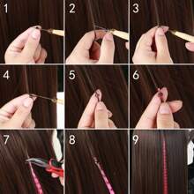 Mixed Color Feather Hair Extensions 16 Inch Rainbow Color Synthetic Hair Extensions Long Colored Feather Hair Extension For Women Girls To DIY Holiday Party Use, Halloween - Multicolor - View 7