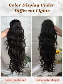 18 Inch Claw Clip Ponytail Extension Wavy Curly Claw Clip In Ponytail Hair Extensions Natural Fake Ponytail Synthetic Hairpiece For Women (Dark Brown) - Dark Brown - View 10