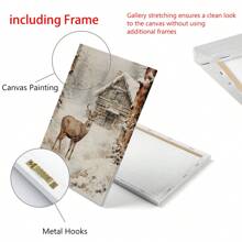 Christmas Prints Gallery Wall Set Of 3 Christmas Paintings Printable Home Decor Of Santa Claus Christmas Painting ,Wall Canvas Decoration, Ideal Gifts For Hallway Bedrooms And Living Room Christmas Decorations Room Decor - Multicolor - View 7