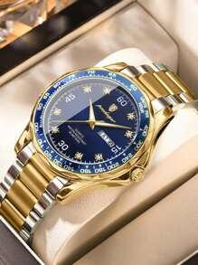 POEDAGAR Top Brand Luxury Quartz Male Wristwatch Waterproof Luminous Date Week Watch For Men Stainless Steel Sport Men's Watches - Multicolor - View 11