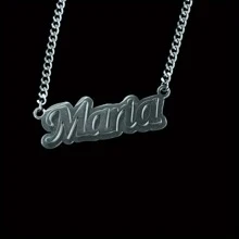 1 件女士时尚吊坠项链，定制双层不锈钢名字项链，日常佩戴配饰，可定制独特礼物，圣诞礼物，万圣节礼物 - 多色 - 查看 6