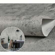 1 卷壁纸粘贴混凝土壁纸家居装饰卧室装饰水泥壁纸剥离粘贴哑光自粘乙烯基浴室装饰可移动壁纸 15.74 英寸 X393.7 英寸，翻新贴纸剥离墙板，墙纸，壁纸，春季装饰物品让您的家焕然一新，拉玛装饰贴纸 - 灰色 - 查看 7
