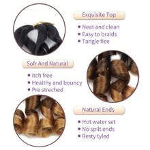 法式宽松大卷马尾钩针假发 适合非洲女性 脏辫接发 自然柔软（18-32 英寸）（2 束/1 包）