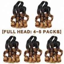 法式宽松大卷马尾钩针假发 适合非洲女性 脏辫接发 自然柔软（18-32 英寸）（2 束/1 包）