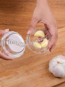 1入組壓蒜器,搗碎器,碎紙機&削皮器適用於大蒜&姜-廚房基本,容易地 - 藍色 - 查看 8