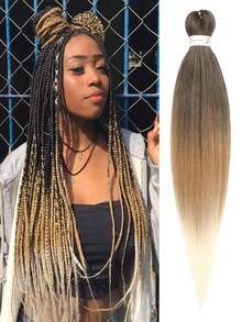 Braiding Hair Pre Stretched Professional Easy Braiding Hair For Crochet Braids Twists Locs Hair Soft Yaki Texture Hot Water Setting Synthetic Hair Extensions - Multicolor - View 1