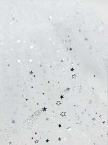 1 mảnh vải tuyn sequin hình ngôi sao bạc kim loại dùng để may trang phục sân khấu tự làm, váy công chúa, mũ đội đầu - Nhiều màu - Xem 14