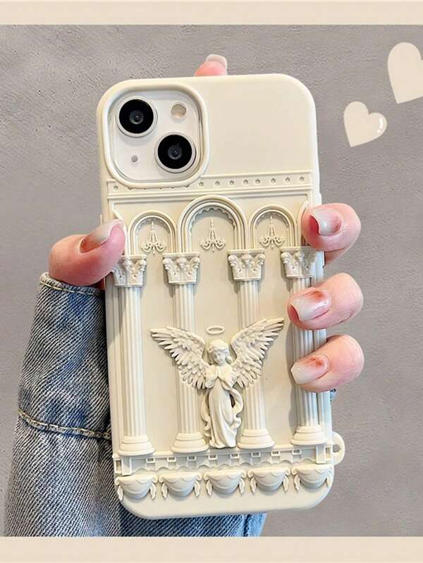 European Style 3D Angel Stereoscopic Silicone Shockproof Phone Case, Soft Shell For Samsung Galaxy S24 Ultra, S23 Ultra / 15, 15 Pro, 15 Pro Max