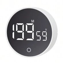 数字厨房计时器 - 磁性倒计时计时器，配有大型 LED 显示屏，音量可调，方便烹饪，适合老年人和儿童使用 - 白色 - 查看 8