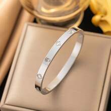 Pulseira de aço de titânio feminina completa diamante cartão home pulseira não desbota simples e versátil das mulheres joias de mão rede fábrica de joias design vermelho