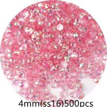 1000/500 bucăți 2mm/3mm/4mm/5mm Cristal de jeleu transparent cu spate plat, strasuri de bricolaj, strasuri de rășină în formă rotundă pentru meșteșuguri, pantofi, decor artistic, recipiente pentru machiaj, strălucire în întuneric