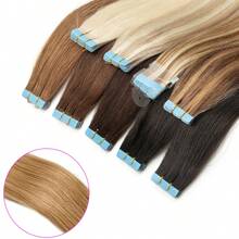 Lsybeauty 20pcs Straight Tape In 100% Remy Human Hair Extension For Salon  Multicolor  Color Dark Blonde 27# 16-26 Inches Silk Straight Seamless Skin Weft Hair Extension Tape In Hair Tape Ins Hair Extentions - S27 - View 4