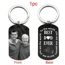 Keychain For Men, Personalized Photo Keychain, Custom Keyring With Picture Engraved, BEST DAD Keychain, Gift For Father's Day - Multicolor - View 10