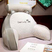 Pillow With Armrest, Reading Pillow, Pillow For Sitting On The Bed, Large Back Pillow For Waist Support, Headboard Cushion Soft Bag, Large Cushion For Living Room Sofa, Reading Bedroom And Home Decoration - 灰哈士奇 - 查看 1