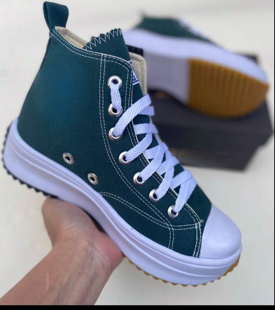 Star Platform Ankle Boots, Casual, Stylish, Lightweight And Comfortable - Army Green - View 1