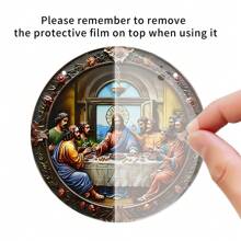 1 件，亚克力经典最后晚餐遮阳板，多功能艺术花环标志，适用于装饰客厅、庭院、农舍、门廊、房间窗户，送给朋友的礼物，2D，圣诞装饰